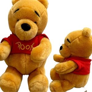 Vintage Walt Disney Winnie the Pooh Plush with Red Shirt classic stuffed animal
